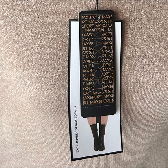 NEW Max Sport Medium Long Cardigan Jacket Tan Nude Faux Fur Designer Coat NWT - Picture 14 of 16